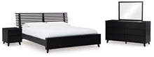 Load image into Gallery viewer, Danziar King Panel Bed with Mirrored Dresser and 2 Nightstands
