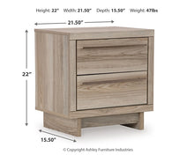 Load image into Gallery viewer, Hasbrick Queen Panel Bed with Mirrored Dresser and Nightstand
