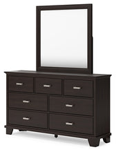 Load image into Gallery viewer, Covetown California King Panel Bed with Mirrored Dresser and Nightstand
