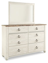 Load image into Gallery viewer, Willowton Queen Sleigh Bed with Mirrored Dresser, Chest and 2 Nightstands
