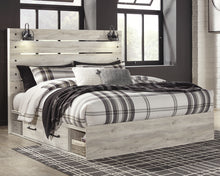 Load image into Gallery viewer, Cambeck Queen Panel Bed with 2 Storage Drawers with Mirrored Dresser
