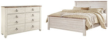 Load image into Gallery viewer, Willowton King Panel Bed with Dresser
