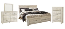 Load image into Gallery viewer, Bellaby Queen Platform Bed with 2 Storage Drawers with Mirrored Dresser and Chest
