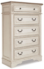 Load image into Gallery viewer, Realyn California King Upholstered Bed with Mirrored Dresser and Chest
