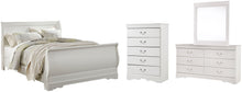 Load image into Gallery viewer, Anarasia  Sleigh Bed With Mirrored Dresser And Chest
