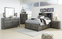 Load image into Gallery viewer, Caitbrook  Storage Bed With 8 Storage Drawers With Mirrored Dresser, Chest And Nightstand
