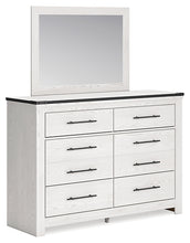 Load image into Gallery viewer, Schoenberg King Panel Bed with Mirrored Dresser and 2 Nightstands
