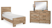 Load image into Gallery viewer, Hyanna Twin Panel Bed with Mirrored Dresser

